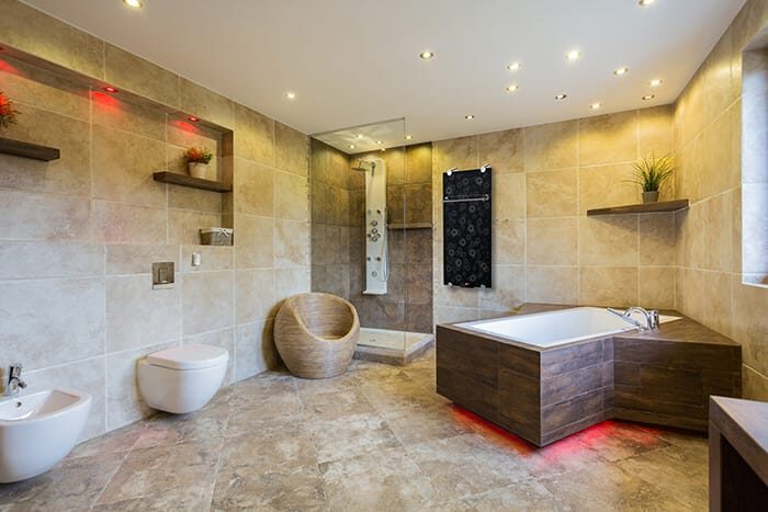 Infrarot-Glasheizung mit Motiv im Badezimmer