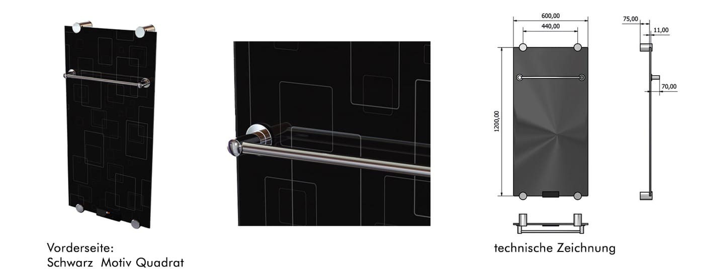 Infrarot Glasheizung IBP Quadrat 550 Watt