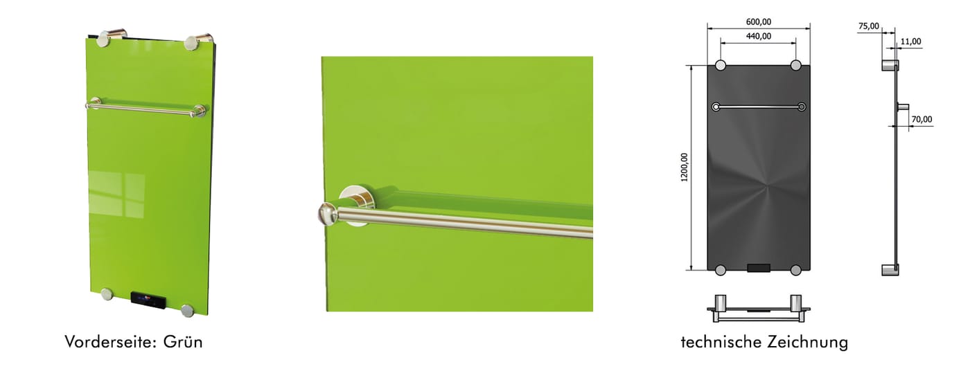 Infrarot Glasheizung IBP Grün 550 Watt