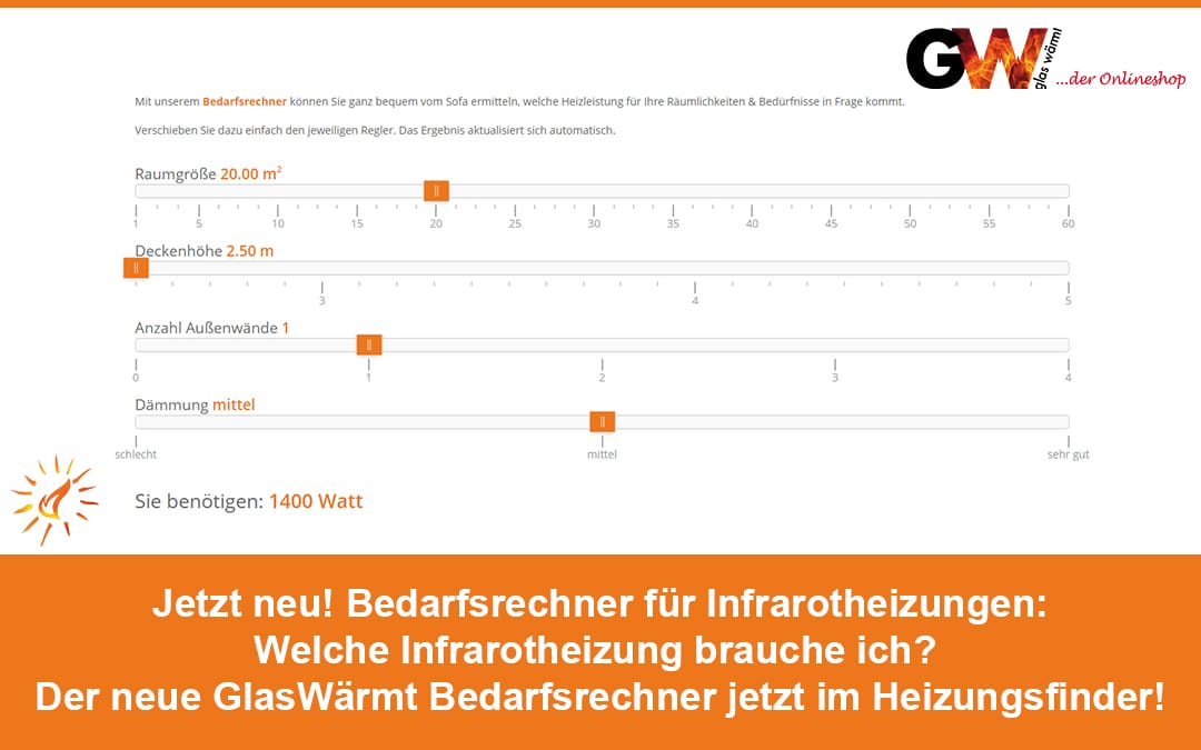 Jetzt neu! Bedarfsrechner für Infrarotheizungen
