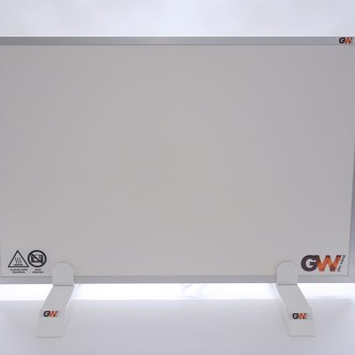 GlasWärmt-Infrarotheizung-Aluminium-IAP-300Watt-Weiß-600x300x20mm-Vorderseite