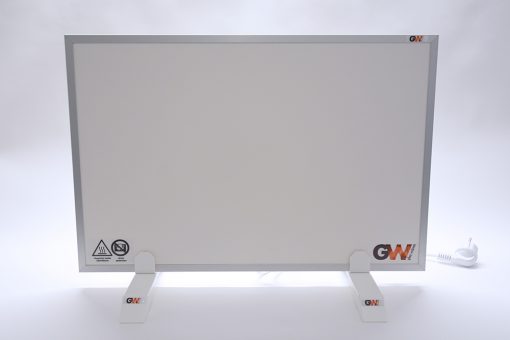 GlasWärmt-Infrarotheizung-Aluminium-IAP-300Watt-Weiß-600x300x20mm-Vorderseite