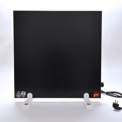 GlasWaermt-Infrarotheizung-Hybridboard-HB-schwarz-600Watt-600x600x40mm-Vorderseite