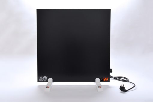 GlasWaermt-Infrarotheizung-Hybridboard-HB-schwarz-600Watt-600x600x40mm-Vorderseite