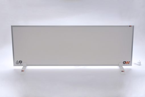 GlasWärmt-Infrarotheizung-Aluminium-IAP-550Watt-Weiß-1200x400x20mm-Vorderseite