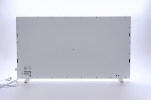 GlasWärmt-Infrarotheizung-Hybrid-weiß-1400Watt-1400x600x40mm-Light-Rückseite