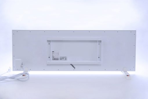 GlasWärmt-Infrarotheizung-Metall-IMP-weiß-1100Watt-1400x600x20mm-Rückseite