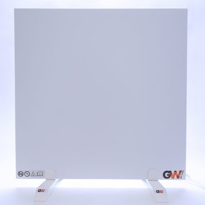 GlasWärmt-Infrarotheizung-Metall-IMP-weiß-450Watt-600x600x20mm-Vorderseite