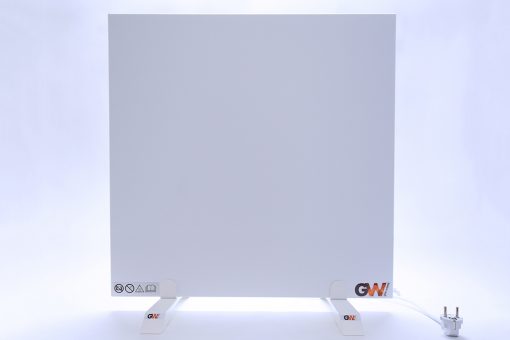 GlasWärmt-Infrarotheizung-Metall-IMP-weiß-450Watt-600x600x20mm-Vorderseite